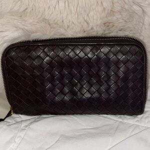 Bottega Veneta Black Woven Leather Wallet Italian Leather LUX Bottega Veneta